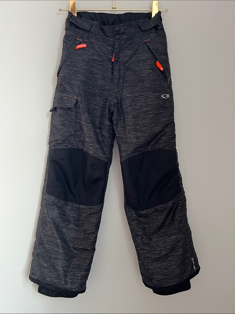 Champion | Kids Black/Gray Winter Snow Ski Pants Orange Accents Size M (8-10)